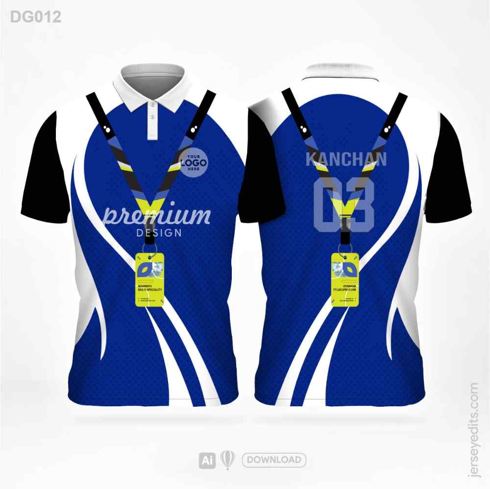 Navy and White Jersey design DG012