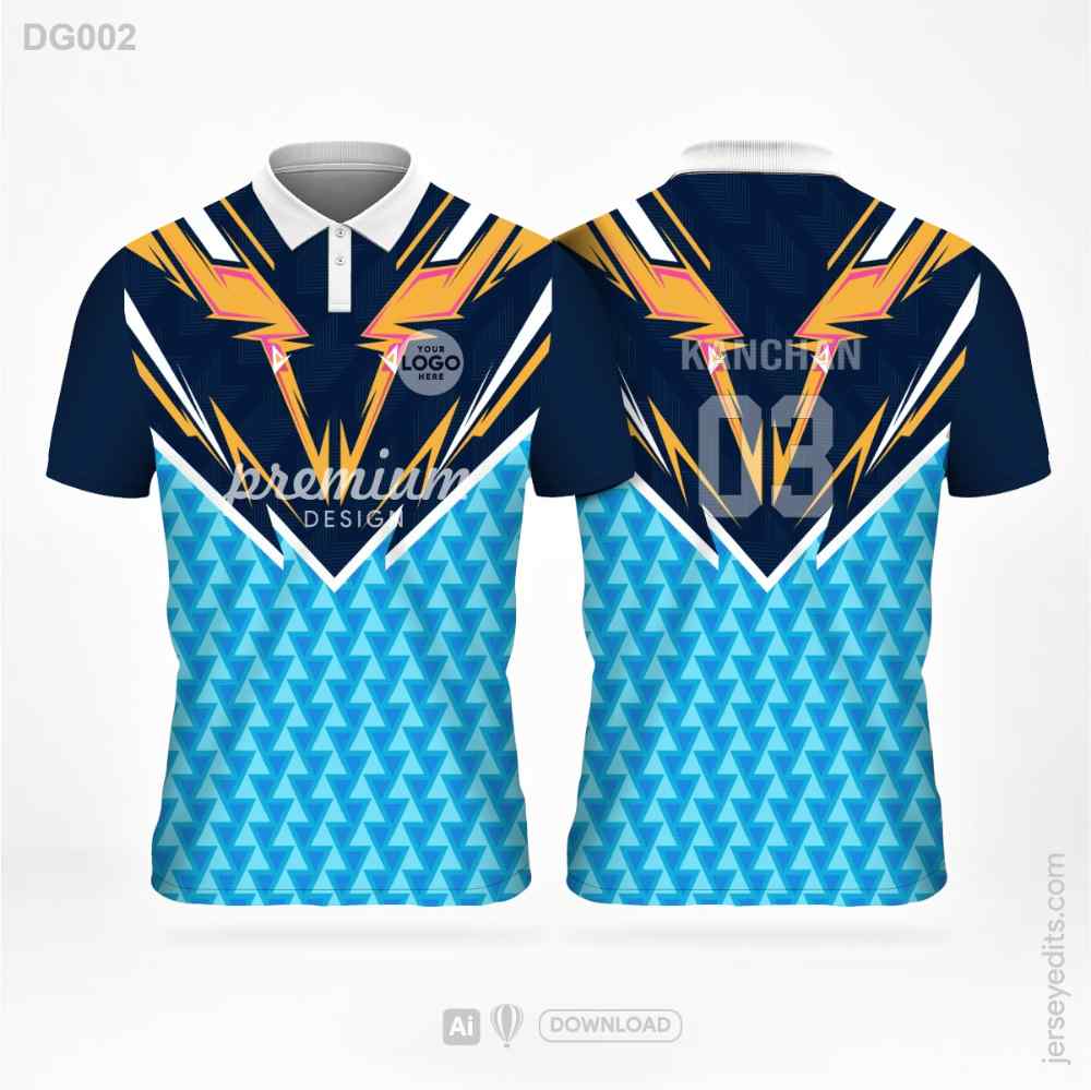 Cyan and Black Jersey design DG002