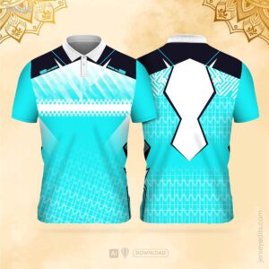Aqua and navy blue festival jersey design