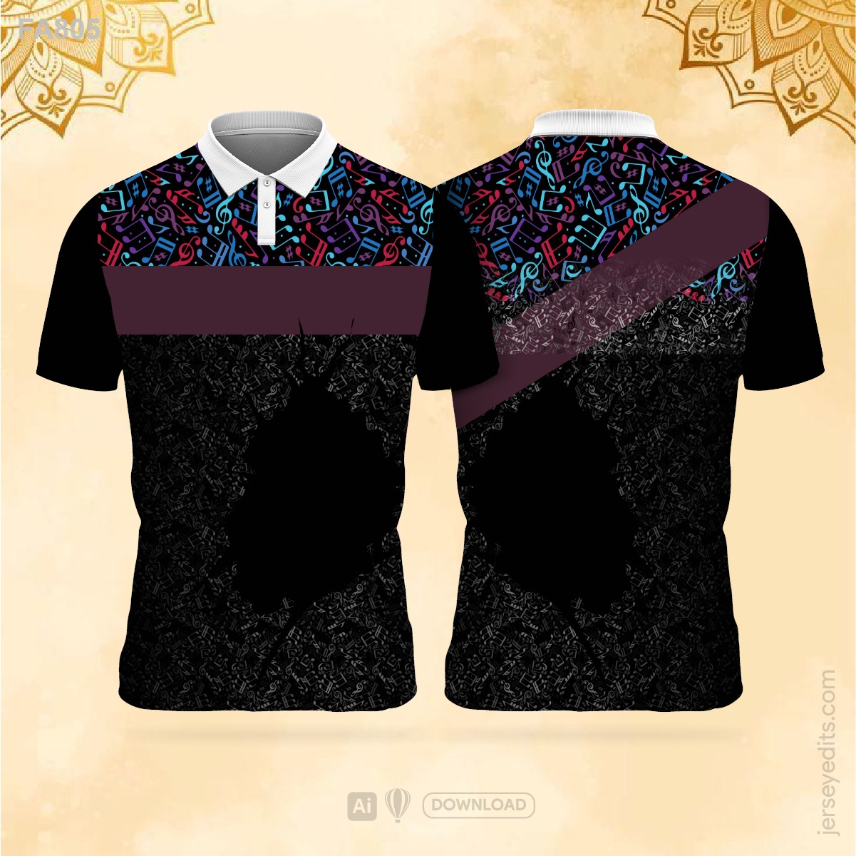 Black and white festival jersey design