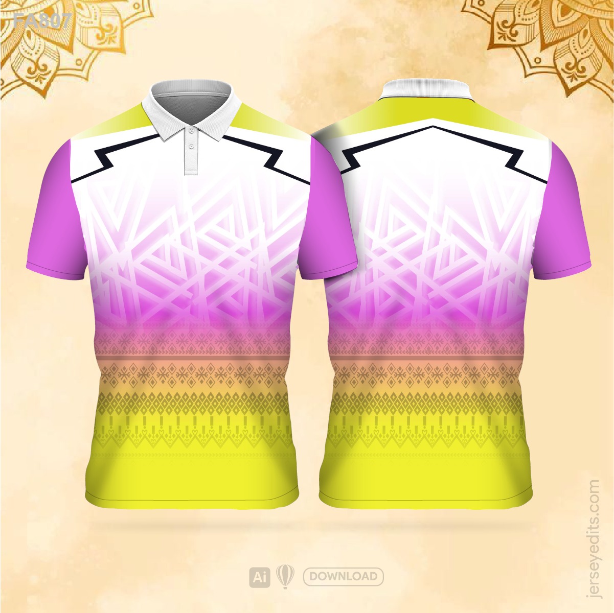 yellow and purple festival jersey design