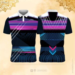 Purple and turquoise festival jersey design