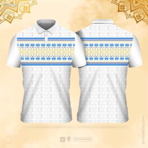 White and blue festival jersey design