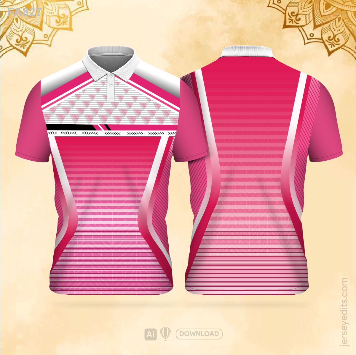 Pink and white festival jersey design