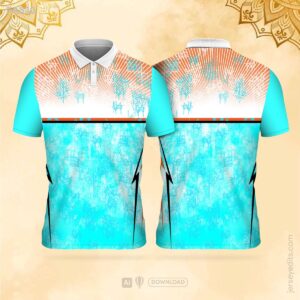 Turquoise and white festival jersey design
