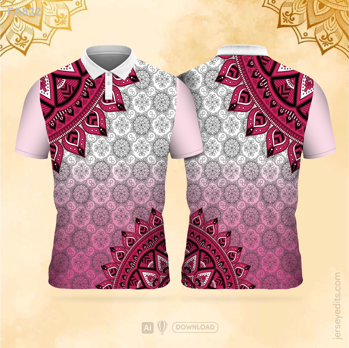 Pink and white festival jersey design