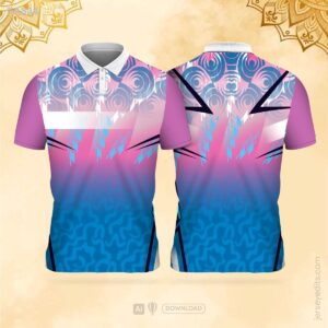 Blue-to-pink festival jersey design