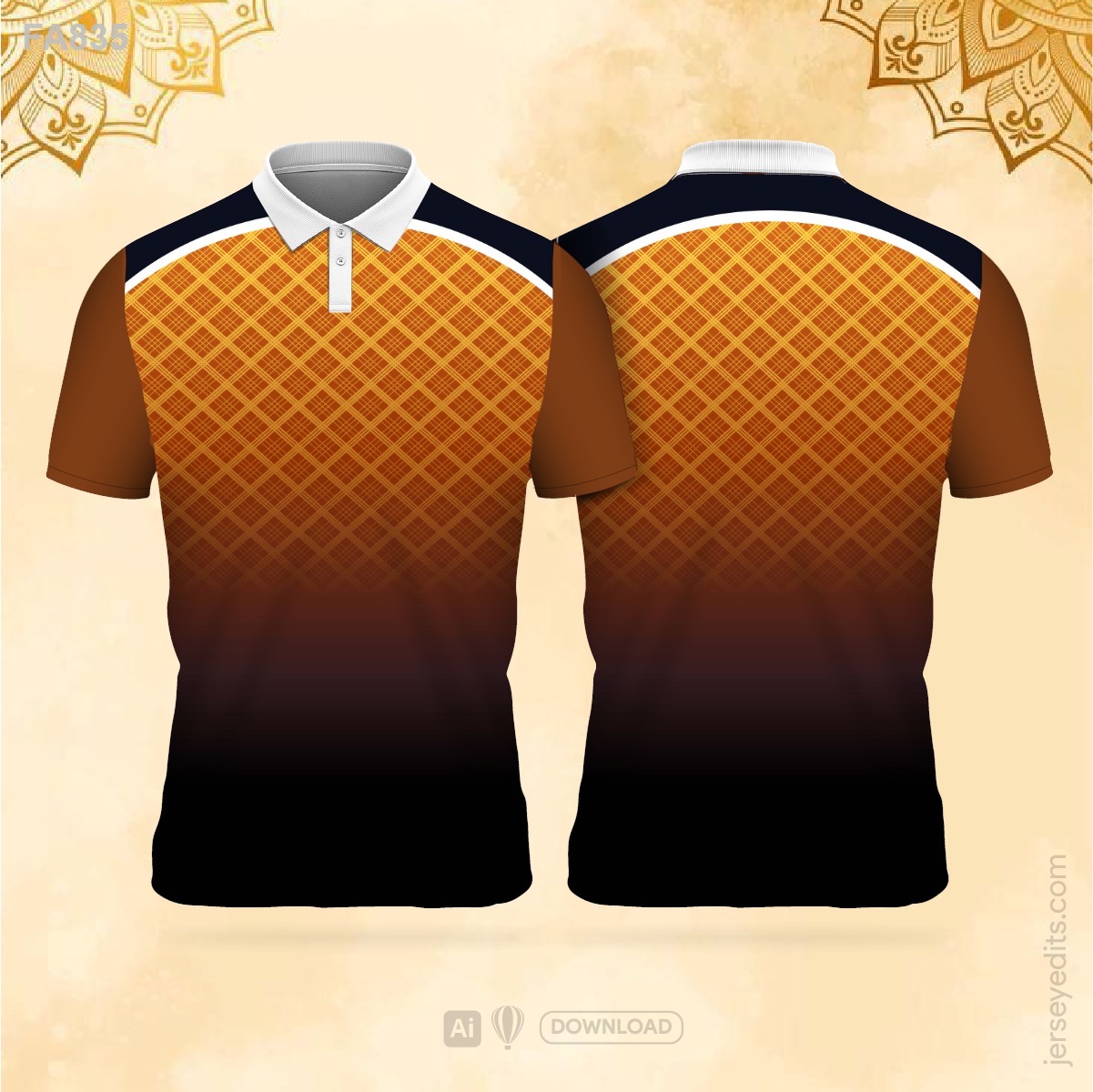 Brown and orange festival jersey design