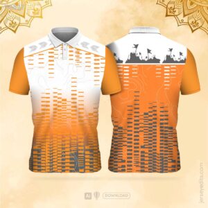 Orange line pattern festival jersey design
