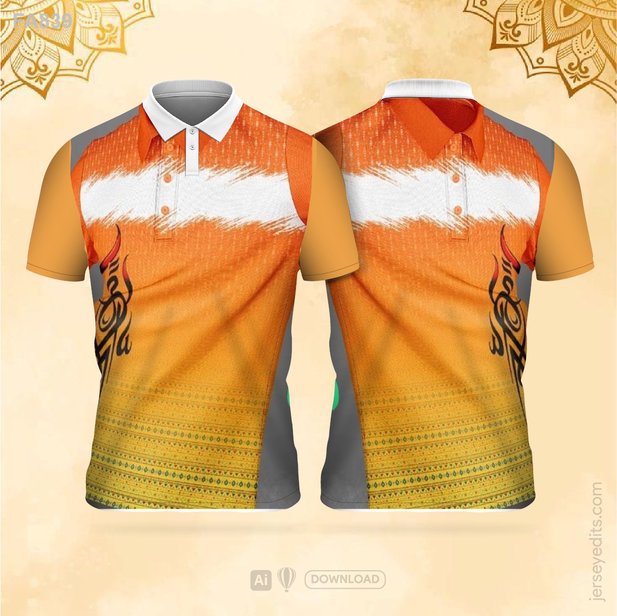 Orange and grey festival jersey design