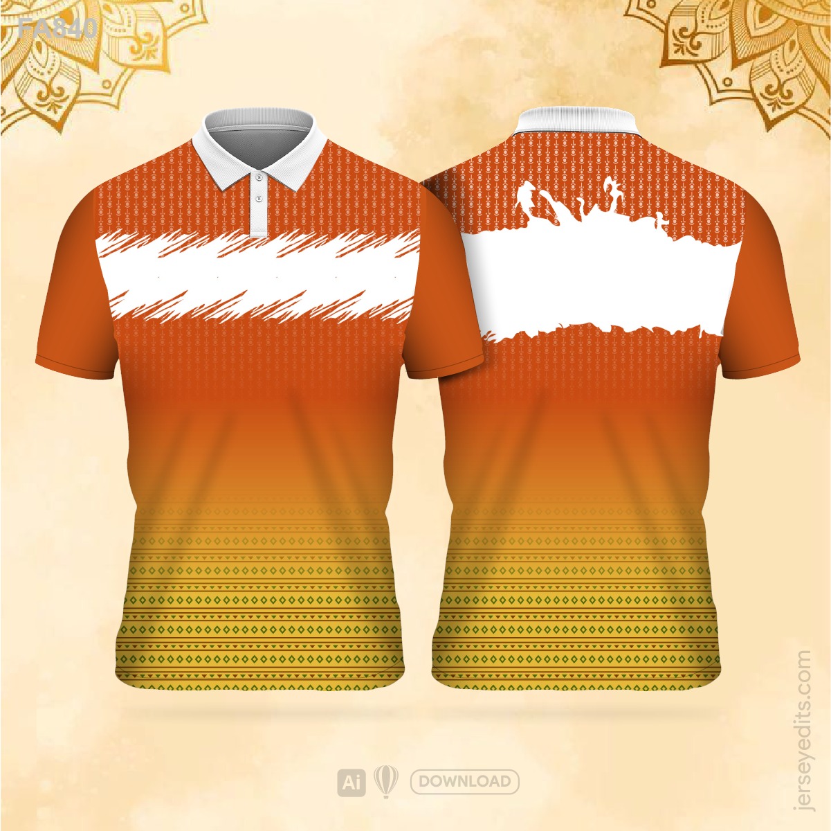 Orange brushstroke festival jersey design