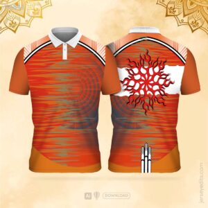 Orange cyber geometric festival jersey design