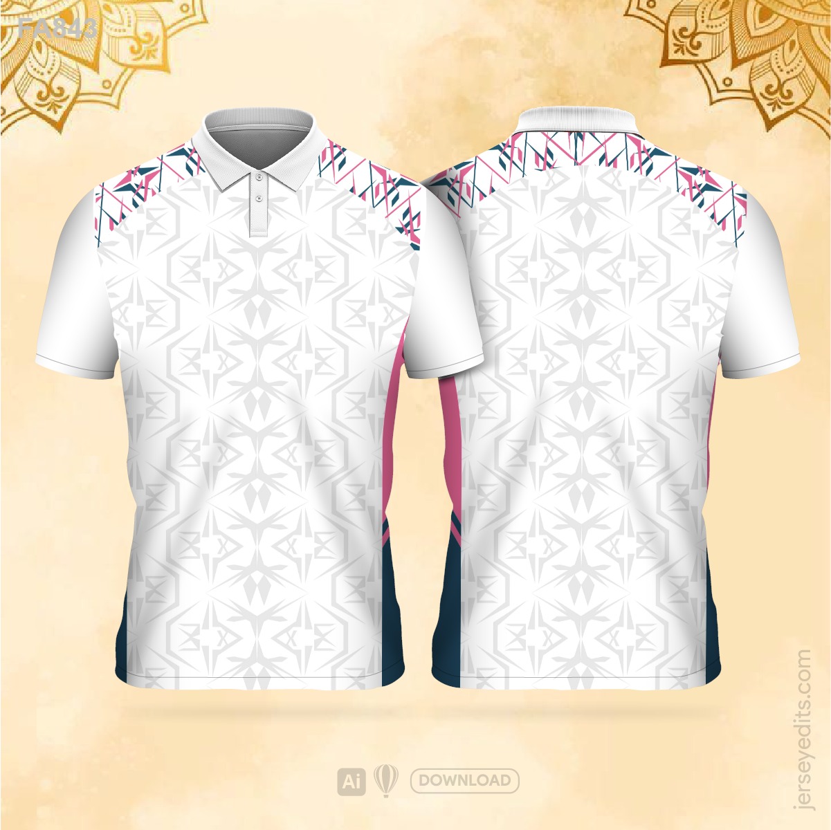 White and pink festival jersey design