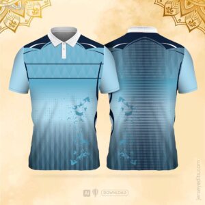 Sky-blue and navy festival jersey design