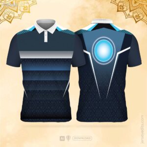 Dark blue and sky blue festival jersey design