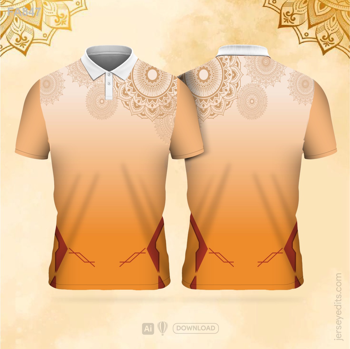 Orange-white gradient festival jersey design