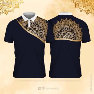 Navy blue golden mandala festival jersey design