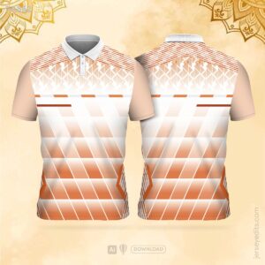 Orange geometric-patterned festival jersey design