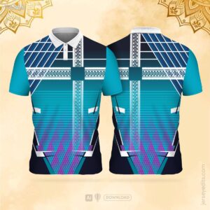 Turquoise gradient festival jersey design