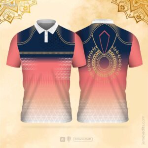 Blue-to-pink festival jersey design