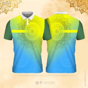 Green and blue mandala festival jersey design