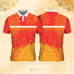 Red and orange festival jersey design