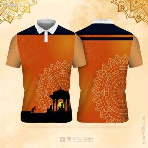Ganesha silhouette and mandala festival jersey design