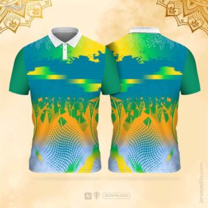 Green and yellow festival jersey design