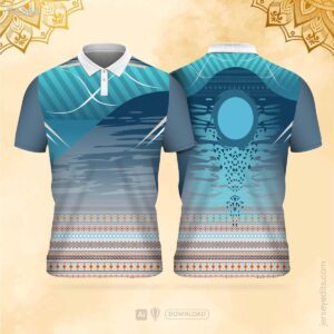 Teal abstract festival jersey design