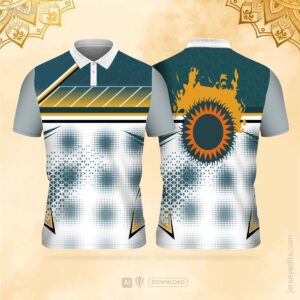 Teal and grey festival jersey design