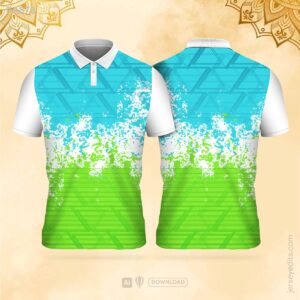 Turquoise and lime green festival jersey design