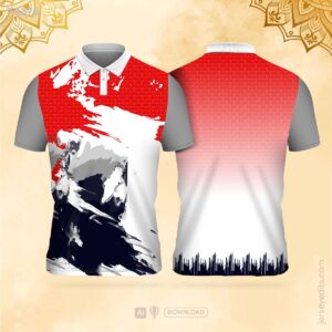 Red and grey festival jersey design