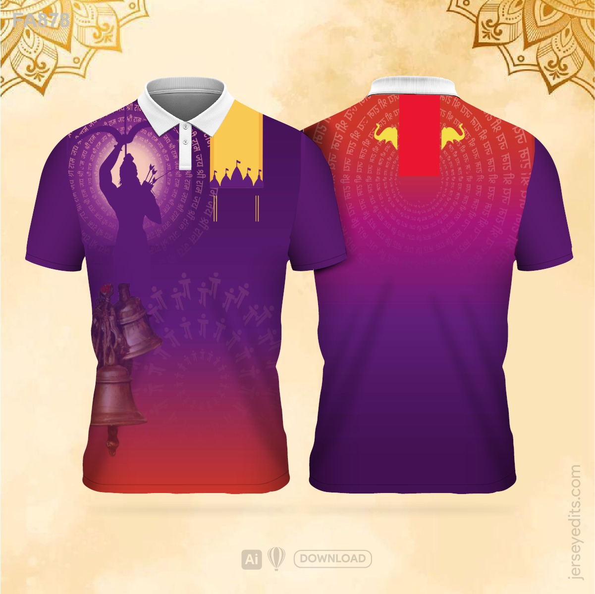 Purple and red festival jersey design