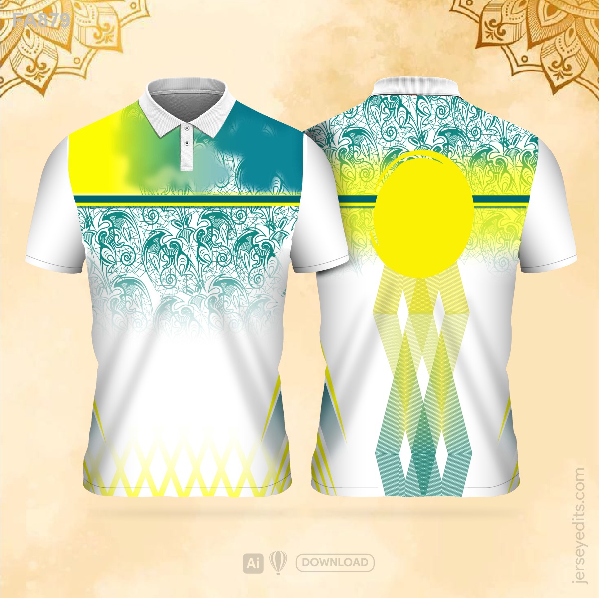 White and green festival jersey design
