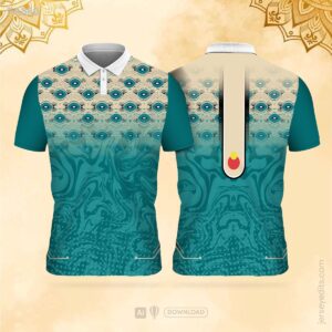 Green and teal festival jersey design