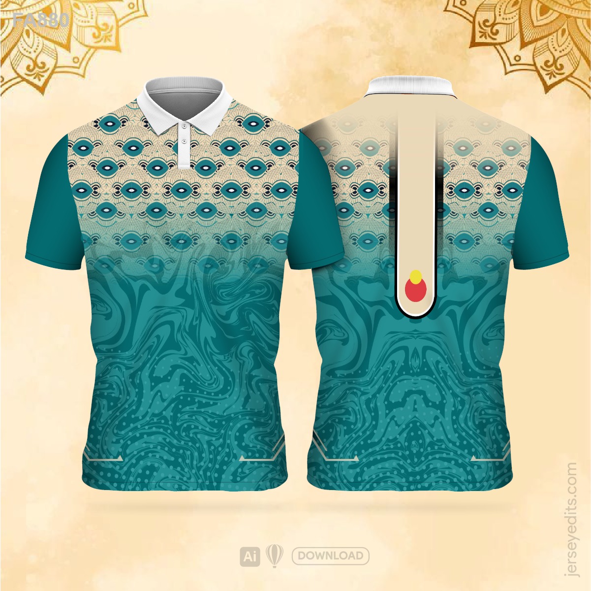 Green and teal festival jersey design